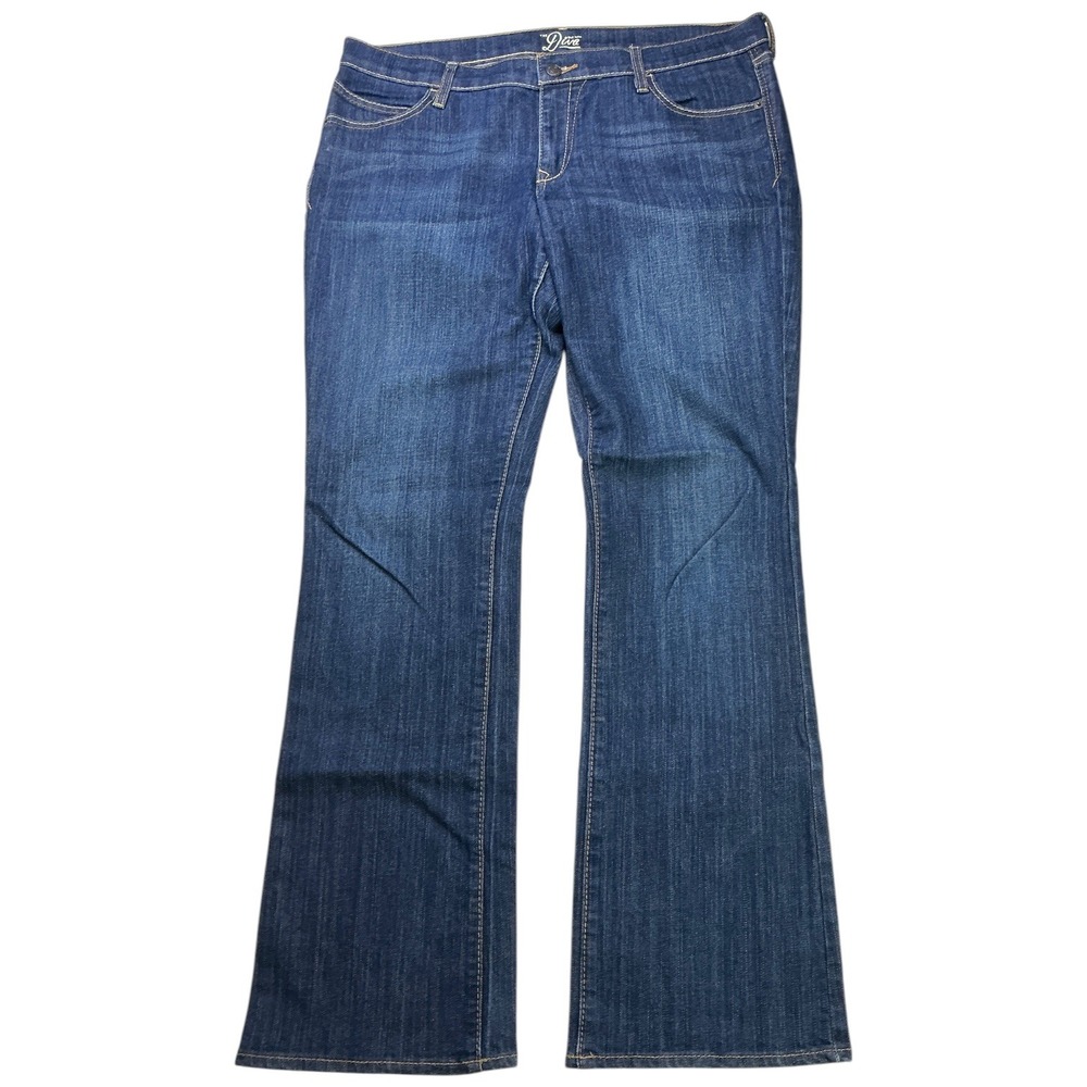 Old Navy Dark Wash Blue Jeans Women 14 Long The Diva‎ Bootcut Stretch Denim